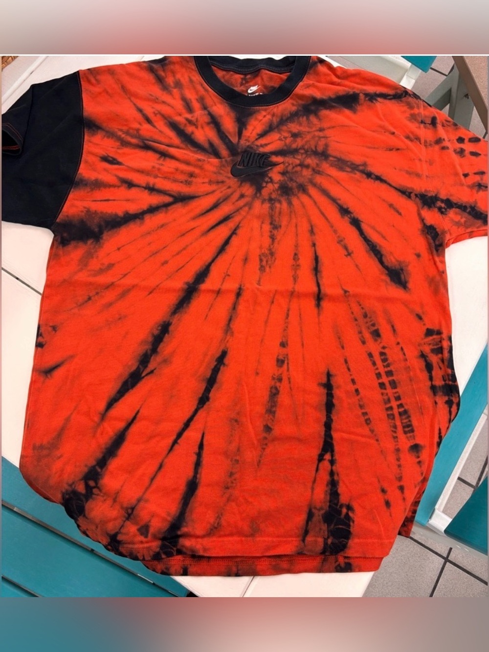 Orange & Black Tie-Dye Nike Shirt